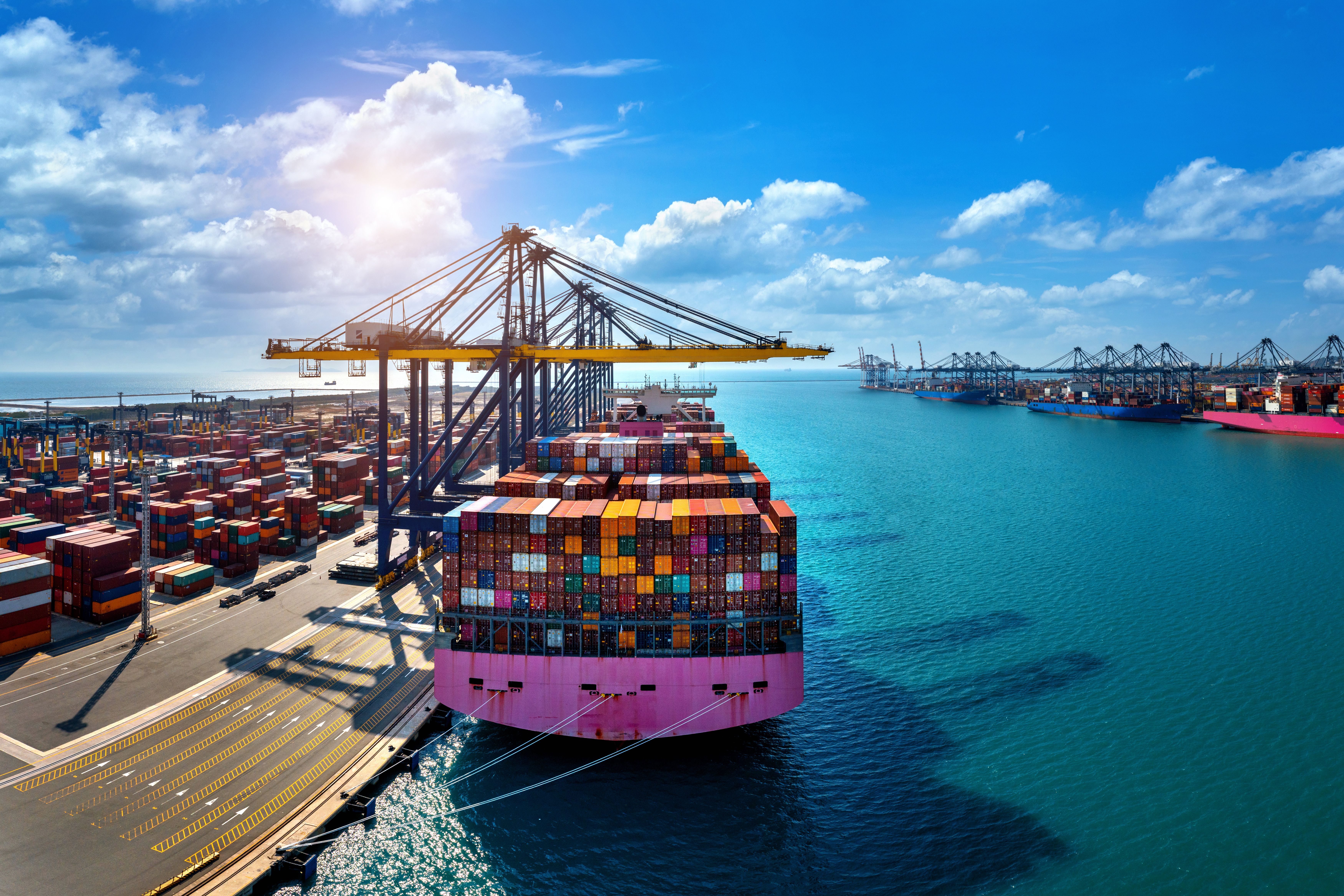 Cargo ship at harbor